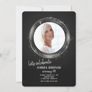 Silver Frame Photo Birthday Party Invitation