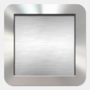Silver Framed Brushed Metal Stickers