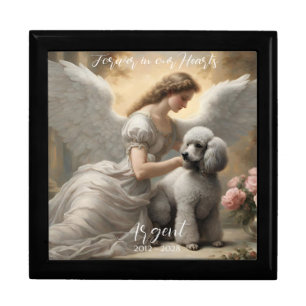 Silver French Poodle Forever Memorial Keepsake Gift Box