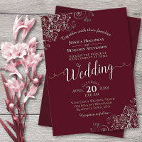Silver Frills Elegant Burgundy Wedding
