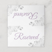 Silver Frills Lavender & White Wedding Reserved Place Card (Outside Unfolded)