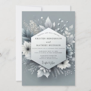 Silver Frost Botanical Wedding Invitation