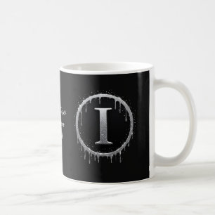 Silver Frosted Letter I Coffee Mug