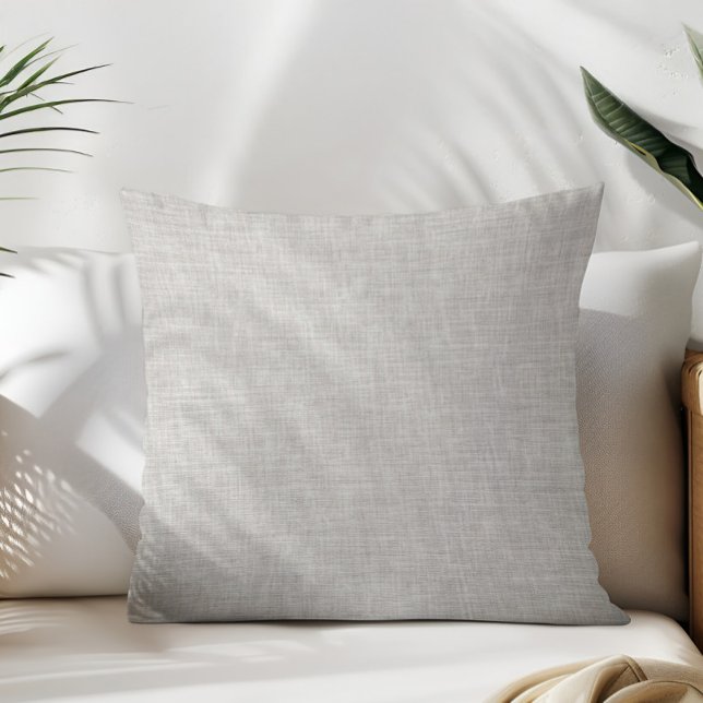 Silver frozen winter linen texture throw pillow (Creator Uploaded)