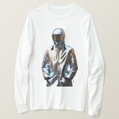 Silver Futurist Mechanics Jacket T_Shirt