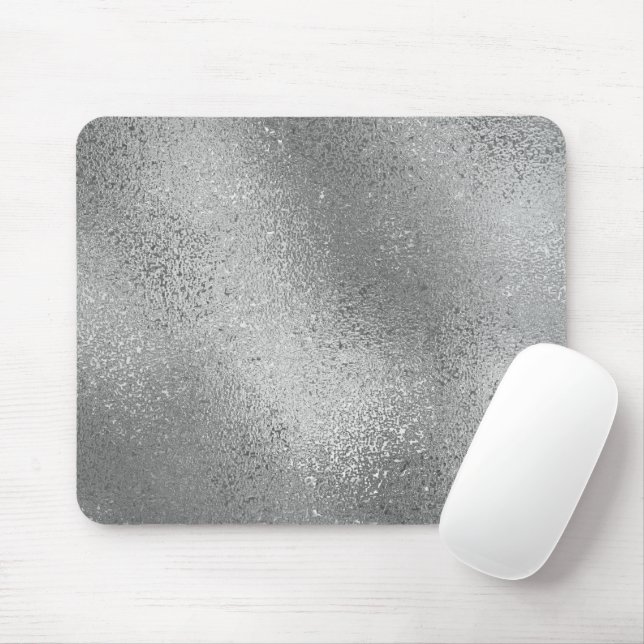 Silver g shimmering iridescent abstract background mouse pad (With Mouse)