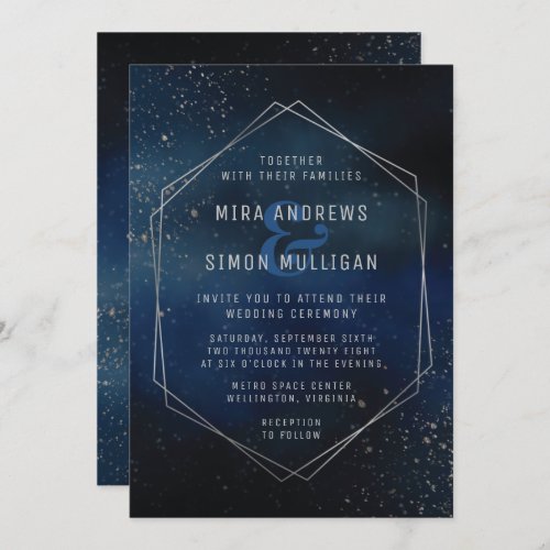 Silver Galaxy Wedding Invitation