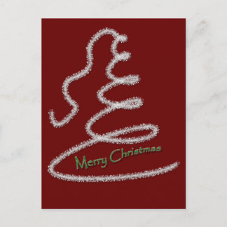Silver Garland Xmas Tree Postcard