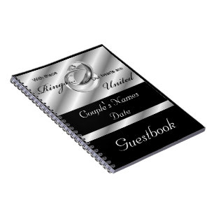 Silver Gay Wedding or Shower Guestbook Notebook