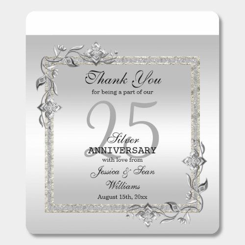 Silver Gem  Glitter 25th Wedding Anniversary Breath Savers Mints