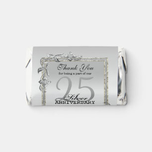 Silver Gem & Glitter 25th Wedding Anniversary Hershey's Miniatures
