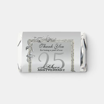 Silver Gem & Glitter 25th Wedding Anniversary Hershey's Miniatures by shm_graphics at Zazzle