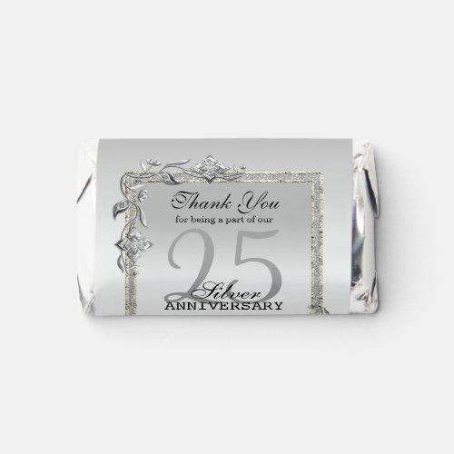 Silver Gem  Glitter 25th Wedding Anniversary Hersheys Miniatures
