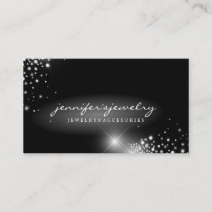 Silver gems diamonds jewelry business card