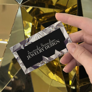 Silver Gemstone Diamond Jeweler Jewelry Design Business Card
