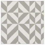 Silver Geometric Deco Cube Pattern Fabric