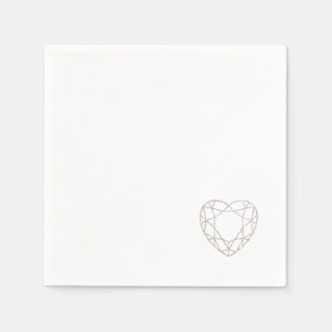 Silver geometric heart (small) wedding napkins