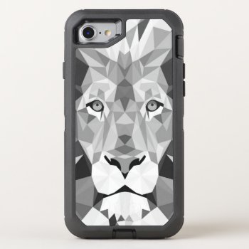 Silver Geometric Lion OtterBox Defender iPhone 7 Case
