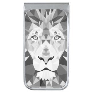 Silver Geometric Lion Silver Finish Money Clip