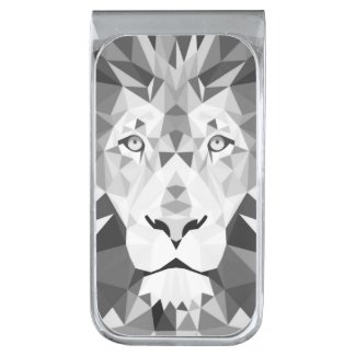 Silver Geometric Lion Silver Finish Money Clip