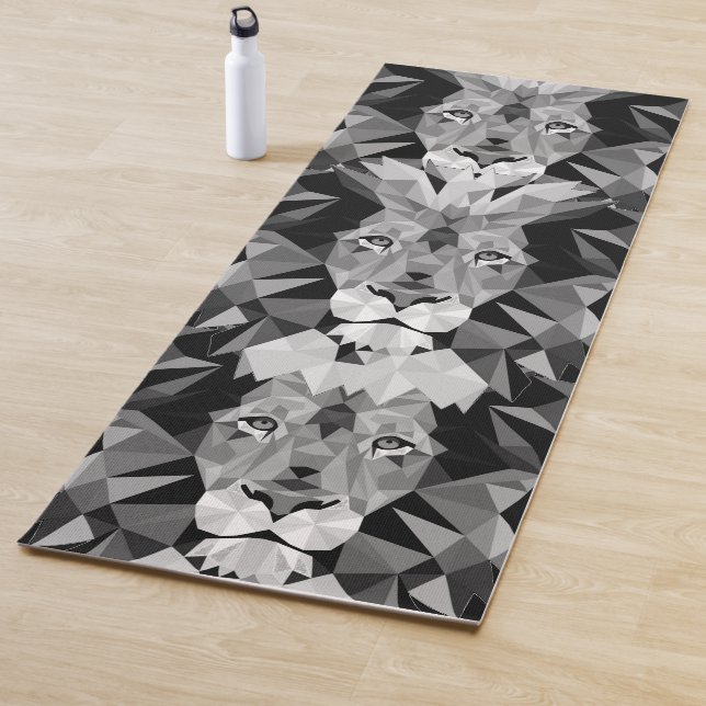 Silver Geometric  Lion Yoga Mat (In Situ)