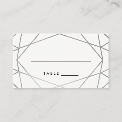 Silver Geometric Wedding Escort Cards
