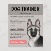 Silver German Shepherd Dog Trainer Pet Service Flyer (Front)