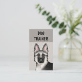 Silver German Shepherd Dog Trainer Pet Services Business Card (Standing Front)