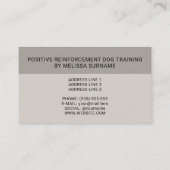 Silver German Shepherd Dog Trainer Pet Services Business Card (Back)