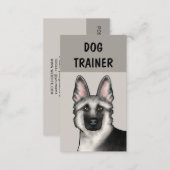 Silver German Shepherd Dog Trainer Pet Services Business Card (Front/Back)