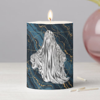 Silver Ghosts Pillar Candle