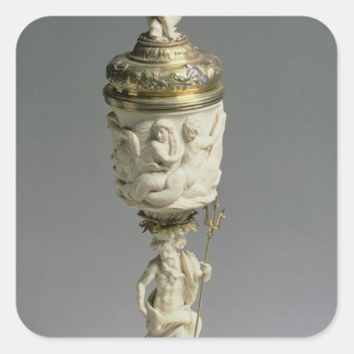 Silver gilt and carved ivory goblet square sticker