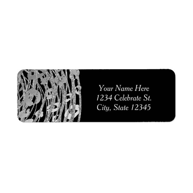 Silver Glam Cheetah Print Exotic Party Invitation Label (Front)