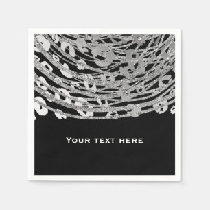 Silver Glam Cheetah Print Exotic Print Party Napkins