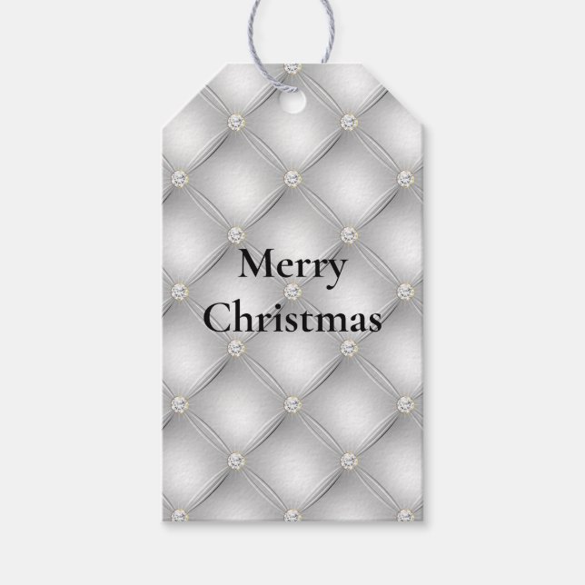 Silver Glam Diamond Gift Tags (Front)