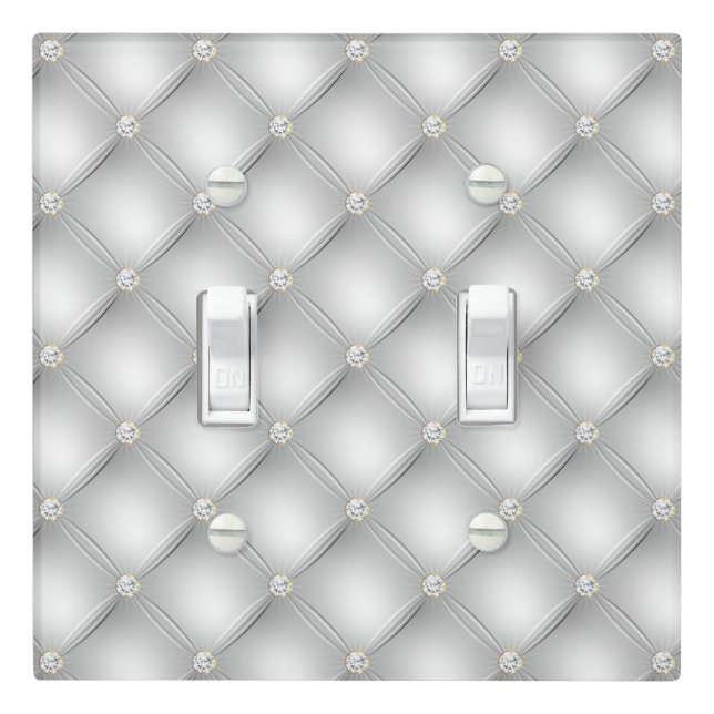 Silver Glam Diamond  Light Switch Cover (In Situ)