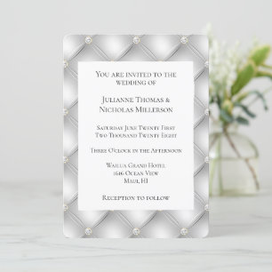 Silver Glam Diamond Wedding Invitation