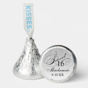 Silver Glam Glitter Sweet 16 Personalized Hershey®'s Kisses®