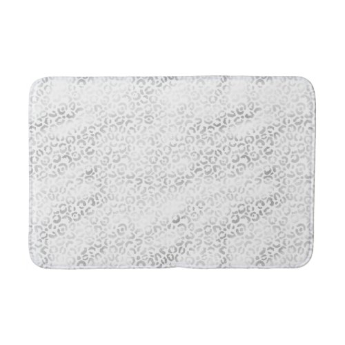 Silver Glam Leopard Print Bath Mat