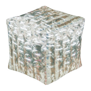 Silver GLAM POUF ottomann, by MMetropolim