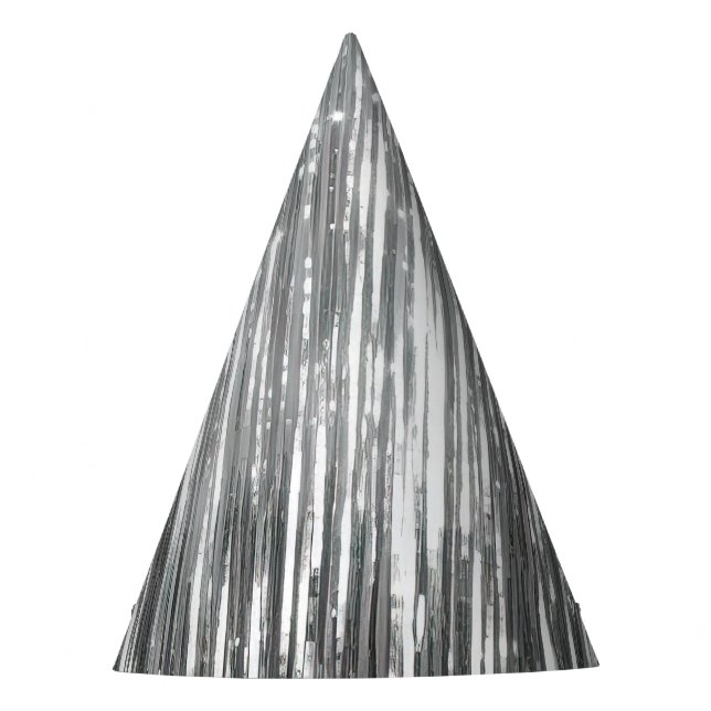 Silver Glam Sparkle Party Hat (Front)