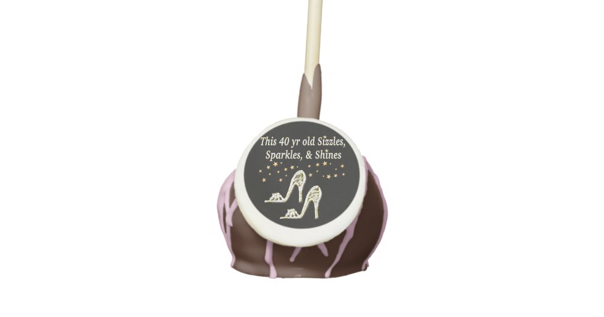 Silver Glamorous 40th Birthday Design Cake Pops