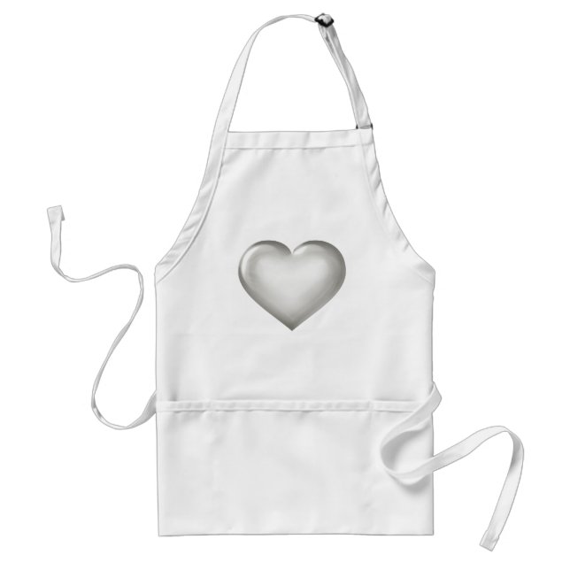 Silver glass heart adult apron (Front)