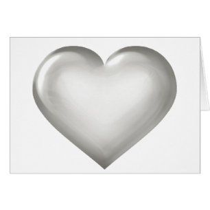 Silver Glass Heart Cards