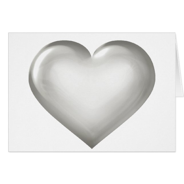 Silver Glass Heart Cards (Front Horizontal)