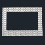 Silver glass heart pattern magnetic frame<br><div class="desc">Silver glass heart pattern magnetic frame.  Click "Customize it!" to re-size/re-position silver heart pattern image and change background color.   The silver glass heart design is great for a 25th wedding anniversary gift or party favor.</div>