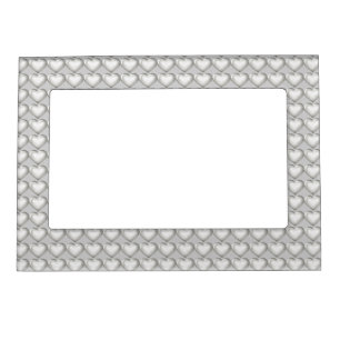Silver glass heart pattern magnetic frame