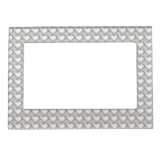 Silver glass heart pattern magnetic frame