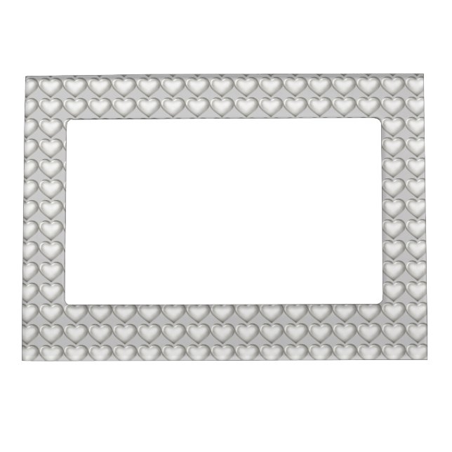 Silver glass heart pattern magnetic frame (Front)