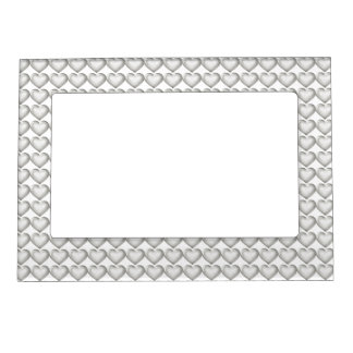 Silver glass heart pattern magnetic picture frame
